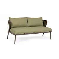 BIZZOTTO Divano da giardino a due posti HARLOW OLIV QS24 con cuscini