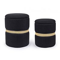 BIZZOTTO SET2 POUF CONTENITORE KARINA NERO