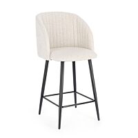 BIZZOTTO QUEEN sgabello imbottito Bouclé nero–avorio