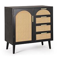 BIZZOTTO credenza con 1 anta e 4 cassetti JOSINE nero