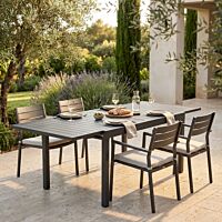 Tavolo da giardino allungabile HAWAII 75/150 × 77 – tortora