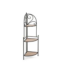 BIZZOTTO scaffale angolare GUENDA 3P nero - pieghevole