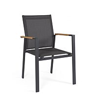 BIZZOTTO Sedia da giardino con braccioli HETA antracite LH32
