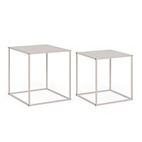 BIZZOTTO Set 2 tavolini ALRIK quadrati beige