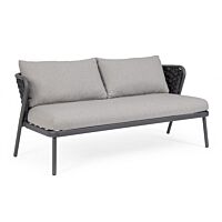 BIZZOTTO Divano da giardino due posti HARLOW antracite QS22/GRAFITE