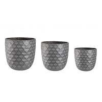BIZZOTTO SET3 P.VASO PYRAMID BOMB ANTRACITE