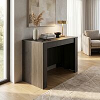 Tavolo consolle allungabile DAVE antracite effetto legno 50/100/150/200/250/300 × 90