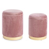 BIZZOTTO SET2 POUF CONTENITORE POLINA ROSA ANTICO