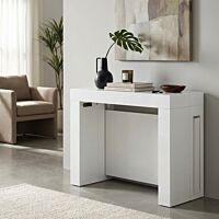 Consolle tavolo allungabile DARIUS – bianco effetto legno | Mobalia 45/96/147/198/249/300 X 90