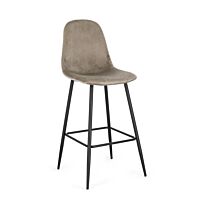 BIZZOTTO sgabello NEW IRELIA nero – tortora (velluto)