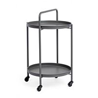 BIZZOTTO Carrello da servizio con vassoio AUSTIN TWIN – antracite D44,5 H70