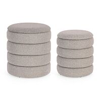 BIZZOTTO SET2 POUF CONT.KATERINA GR CH BOUCLE'