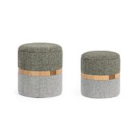 BIZZOTTO set 2 pouf contenitore TALYA fog
