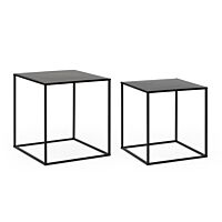 BIZZOTTO Set 2 tavolini ALRIK quadrati neri
