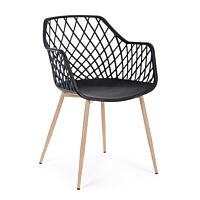 BIZZOTTO sedia da giardino con braccioli OPTIK nera 0733413