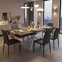 Tavolo allungabile DARREN antracite effetto legno 160/240 × 90