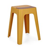 BIZZOTTO sgabello basso HOBBIT color senape – polipropilene, impilabile