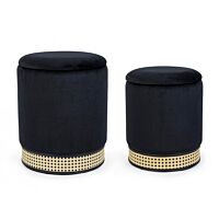 BIZZOTTO SET2 POUF CONTENITORE MILENA NERO