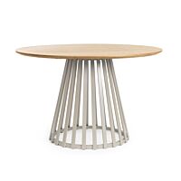 BIZZOTTO tavolo da pranzo rotondo CILLIAN D120 grigio/naturale