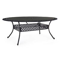BIZZOTTO Tavolo da giardino ovale IVREA 200X150 antracite