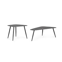 BIZZOTTO Set 2 tavolini YVONNE SVAS antracite – metallo