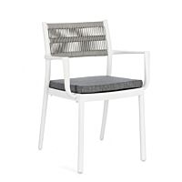 BIZZOTTO SEDIA C-BR C-C ALVIN BIANCO/GRIGIO CH.