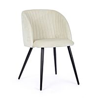 BIZZOTTO QUEEN sedia imbottita Velvet Bianco