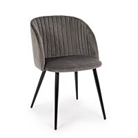 BIZZOTTO QUEEN sedia imbottita Velvet Cadetto grigio