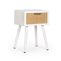 BIZZOTTO comodino CHARLEY a 1 cassetto bianco-naturale