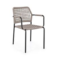 BIZZOTTO Sedia con braccioli RAJADA antracite JA60/Khaki