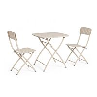 BIZZOTTO Set 3 bistrot pieghevole YVONNE champagne – in metallo