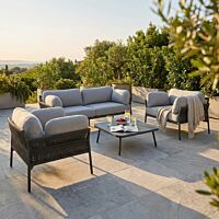 Set lounge da giardino BELÉM 3P con cuscini – antracite 