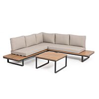 BIZZOTTO Set da giardino angolare con cuscini ZELMAR antracite YK13