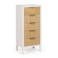 BIZZOTTO cassettiera CHARLEY con cinque cassetti bianco-naturale