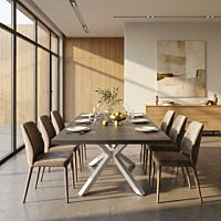 Tavolo allungabile GARFIELD antracite con struttura bianca – 160/200 x 90