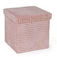 BIZZOTTO pouf contenitore pieghevole SEDONA velluto blush