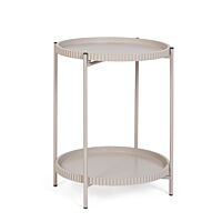 BIZZOTTO Tavolino rotondo HERDYS a due livelli, beige