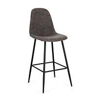 BIZZOTTO sgabello NEW IRELIA grigio scuro effetto microfibra