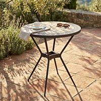 Tavolo da giardino rotondo DIONISIO Ø 70 con piano in ceramica