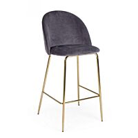 BIZZOTTO SGABELLO BAR CARRY VELLUTO GRIGIO SCURO