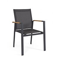 BIZZOTTO Sedia da giardino HETA con braccioli antracite LH32 - 0664010