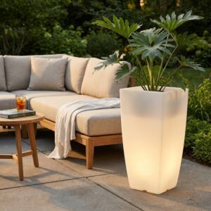 VASO LUMINOSO HYDRUS 70 h CON LED MULTICOLOR E BATTERIA SOLARE