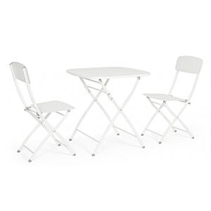 BIZZOTTO Set 3 pezzi bistrot pieghevole YVONNE bianco – in metallo