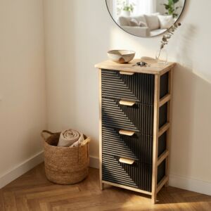 Cassettiera in legno ASIER con 4 cassetti