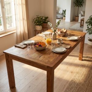 Tavolo da pranzo in legno GIDEON realizzato in legno riciclato