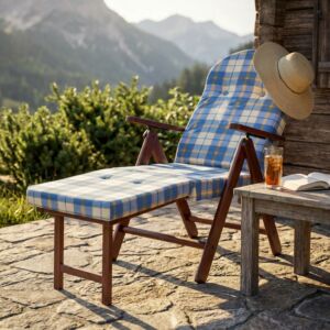 POLTRONA 4 POSIZIONI RELAX FAGGIO C/CUSCINO E PROLUNGA