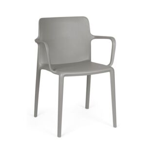 BIZZOTTO sedia da giardino CHLORIS grigio con braccioli – impilabile