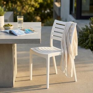 Sedia da giardino EVELINE – bianco