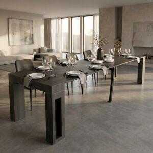 Consolle tavolo allungabile DARIUS – antracite effetto legno | Mobalia 45/96/147/198/249/300 X 90