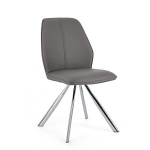 BIZZOTTO Sedia da pranzo MAXWELL, similpelle, grigia